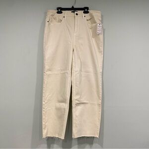 Flag & Anthem Women's Cream High Rise Straight Denim Pants Size 14/32 NWT